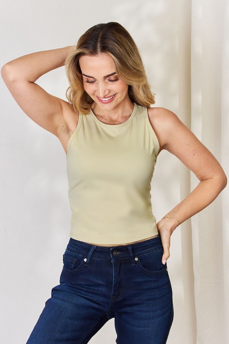 Basic Bae Full Size Round Neck Slim Tank for Women - Love Salve