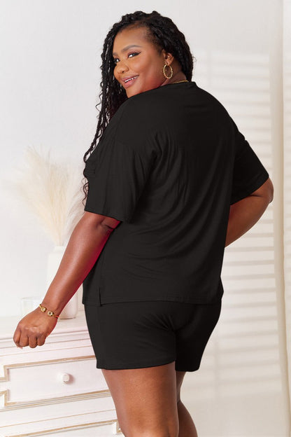 Basic Bae Full Size Soft Rayon Half Sleeve Top and Shorts Set - Love Salve