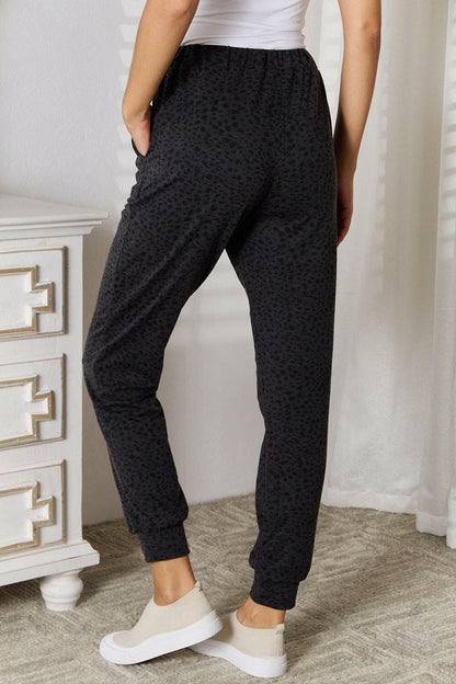 Basic Bae Leopard Print Joggers with Pockets - Love Salve