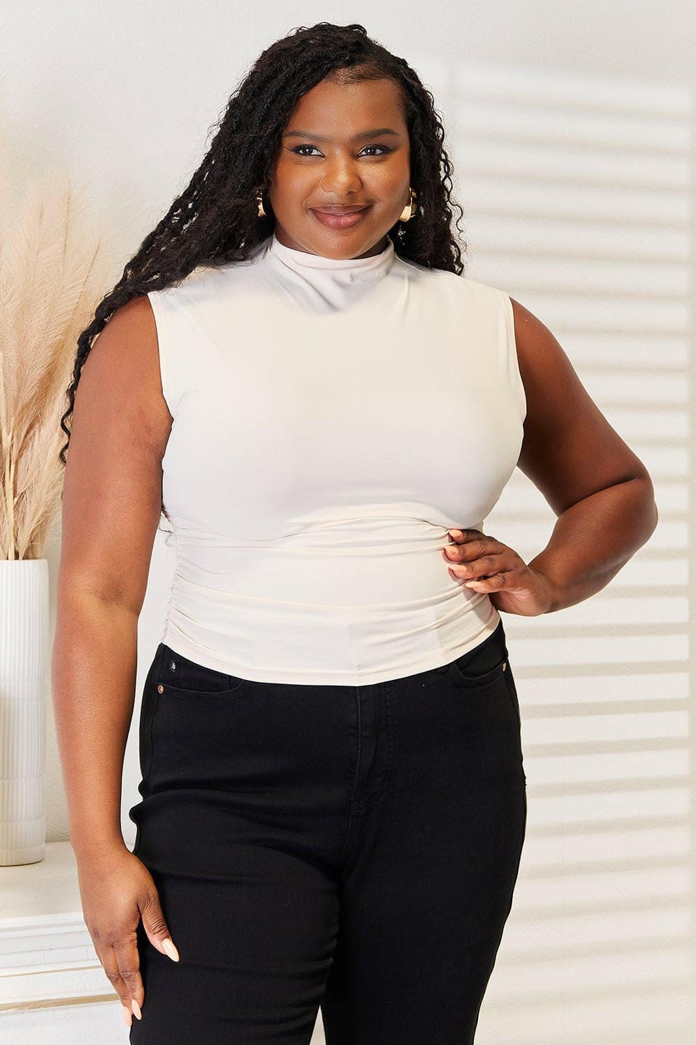 Elevate Your Summer Wardrobe with the Basic Bae Mock Neck Ruched CroppElevate Your Summer Wardrobe with the Basic Bae Mock Neck Ruched Cropped Tank
 Get ready to turn heads this summer with the Basic Bae Mock Neck Ruched Cropped Tank. Love Salve Basic Bae Mock Neck Ruched Cropped TankTIKTOK