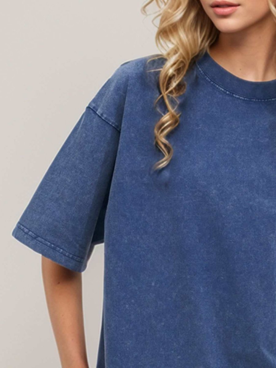 Basic Bae Round Neck Half Sleeve T-Shirt for Women - Love Salve