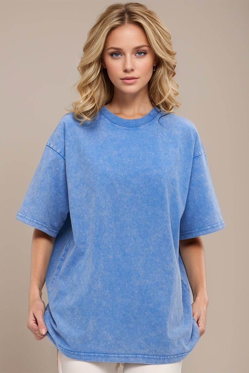 Basic Bae Round Neck Half Sleeve T-Shirt for Women - Love Salve