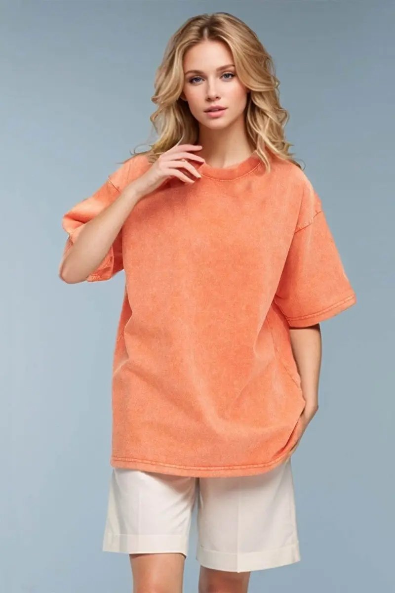 Basic Bae Round Neck Half Sleeve T-Shirt for Women - Love Salve 