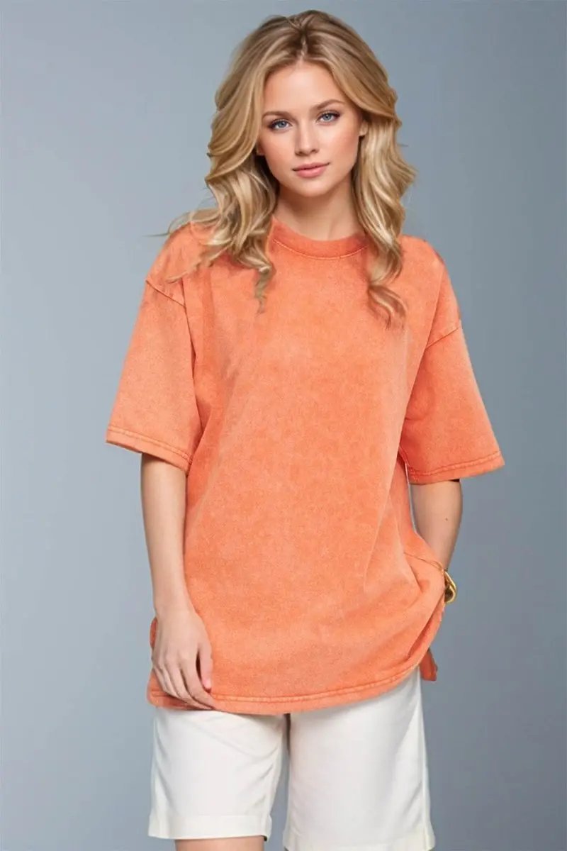 Basic Bae Round Neck Half Sleeve T-Shirt for Women - Love Salve 