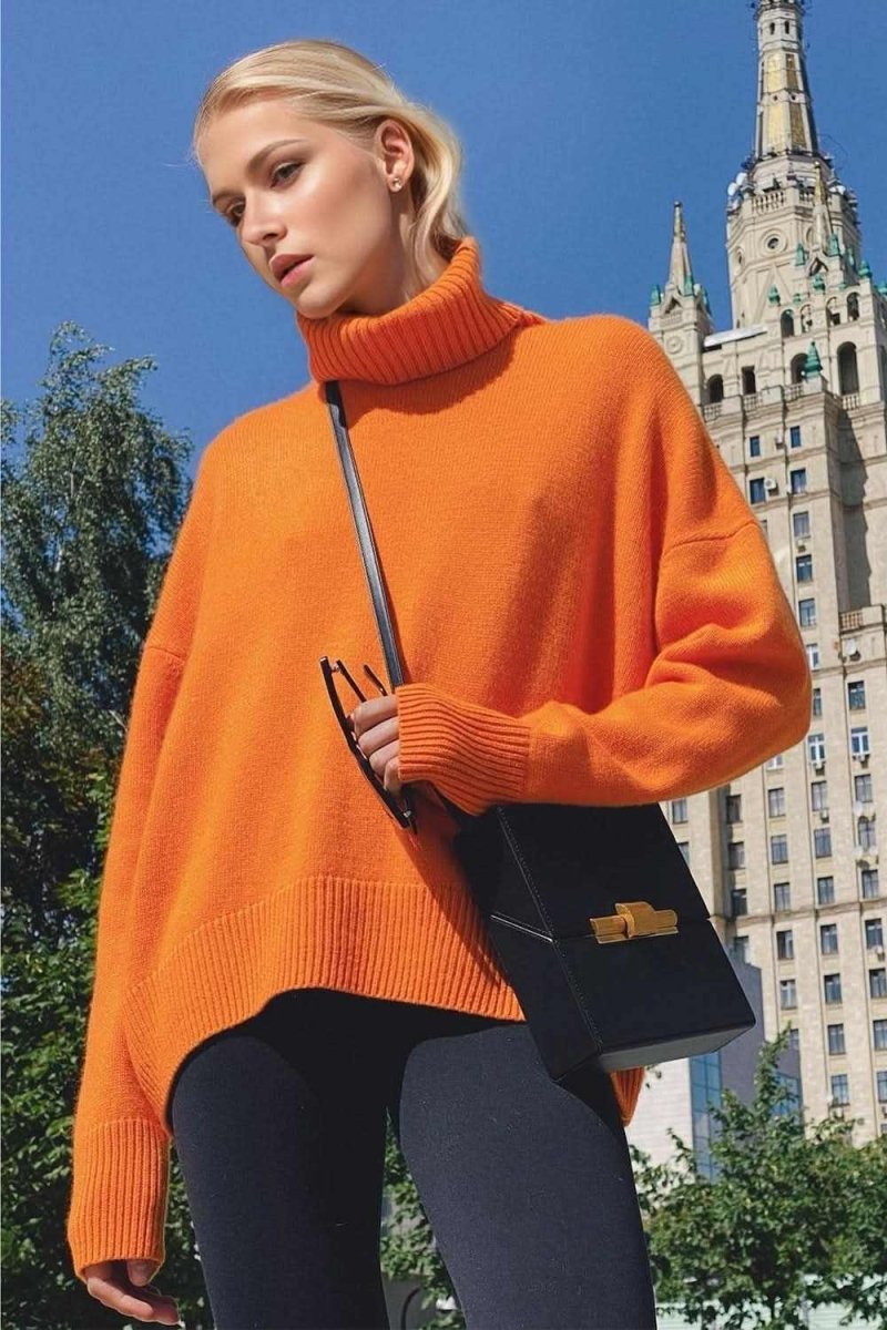 Basic Bae Turtleneck Dropped Shoulder Long Sleeve Sweater - Love Salve 
