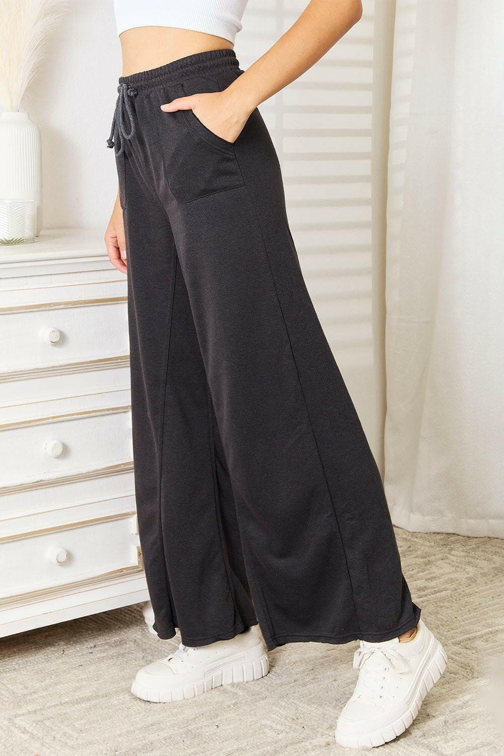 Basic Bae Wide Leg Pocketed Pants - Love Salve