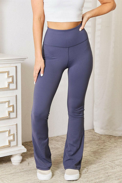 Basic Bae Wide Waistband Bootcut Sports Pants - Love Salve