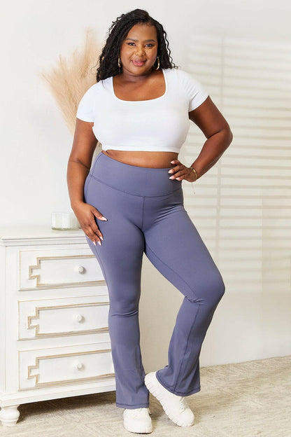 Basic Bae Wide Waistband Bootcut Sports Pants - Love Salve