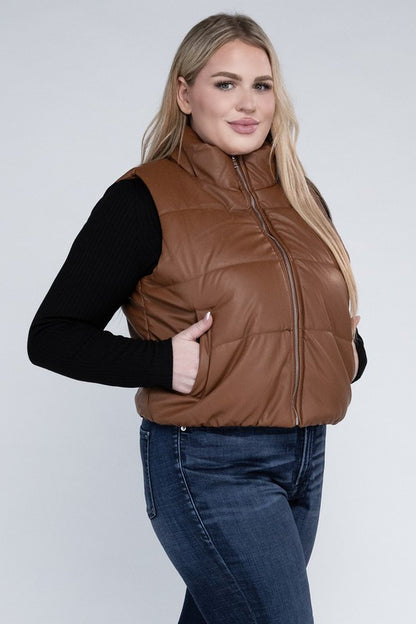 Plus Size Cozy Puff Vest