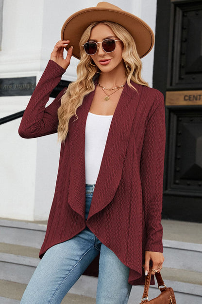 Open Front Long Sleeve Cardigan.