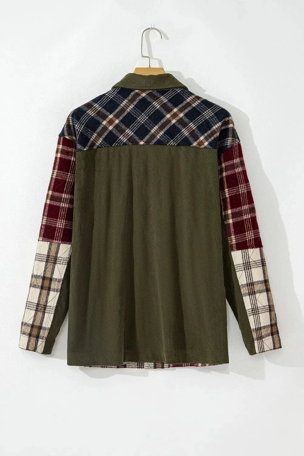 Plaid Button Up Long Sleeve JacketFeatures: Pocketed
Thickness: Normal
Body: Not lined
Material composition: 100% polyester
Care instructions: Machine wash cold. Tumble dry low.
Imported


Size
US
BuLove Salve Long Sleeve JacketOuterwear