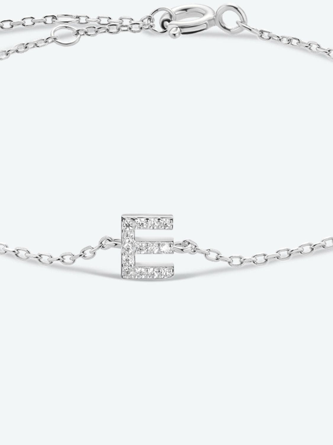 A To F Zircon 925 Sterling Silver Bracelet.