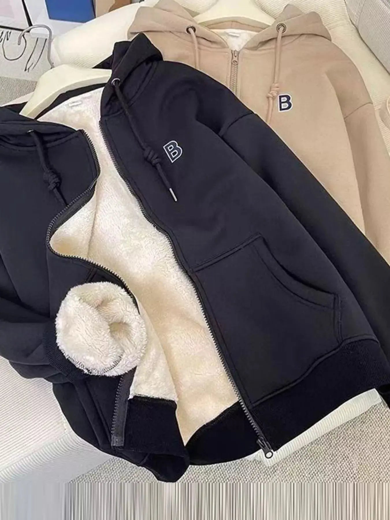 Fleece-Lined Zip-Up Hoodie Simply Love