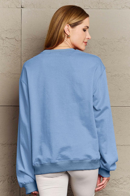 Simply Love Full Size HAPPY NEW YEAR Round Neck Sweatshirt.