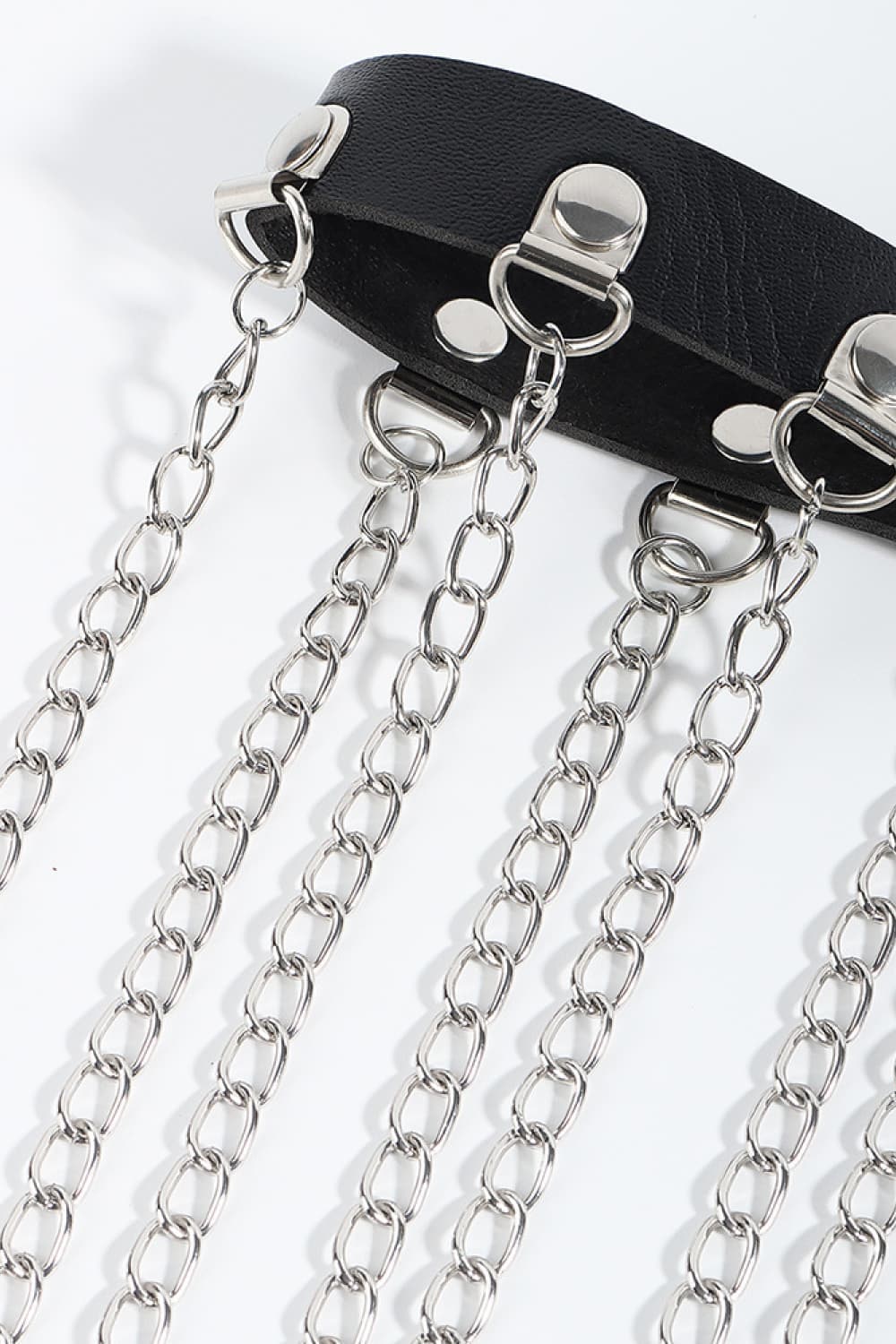 Fringed Chain PU Leather Belt.