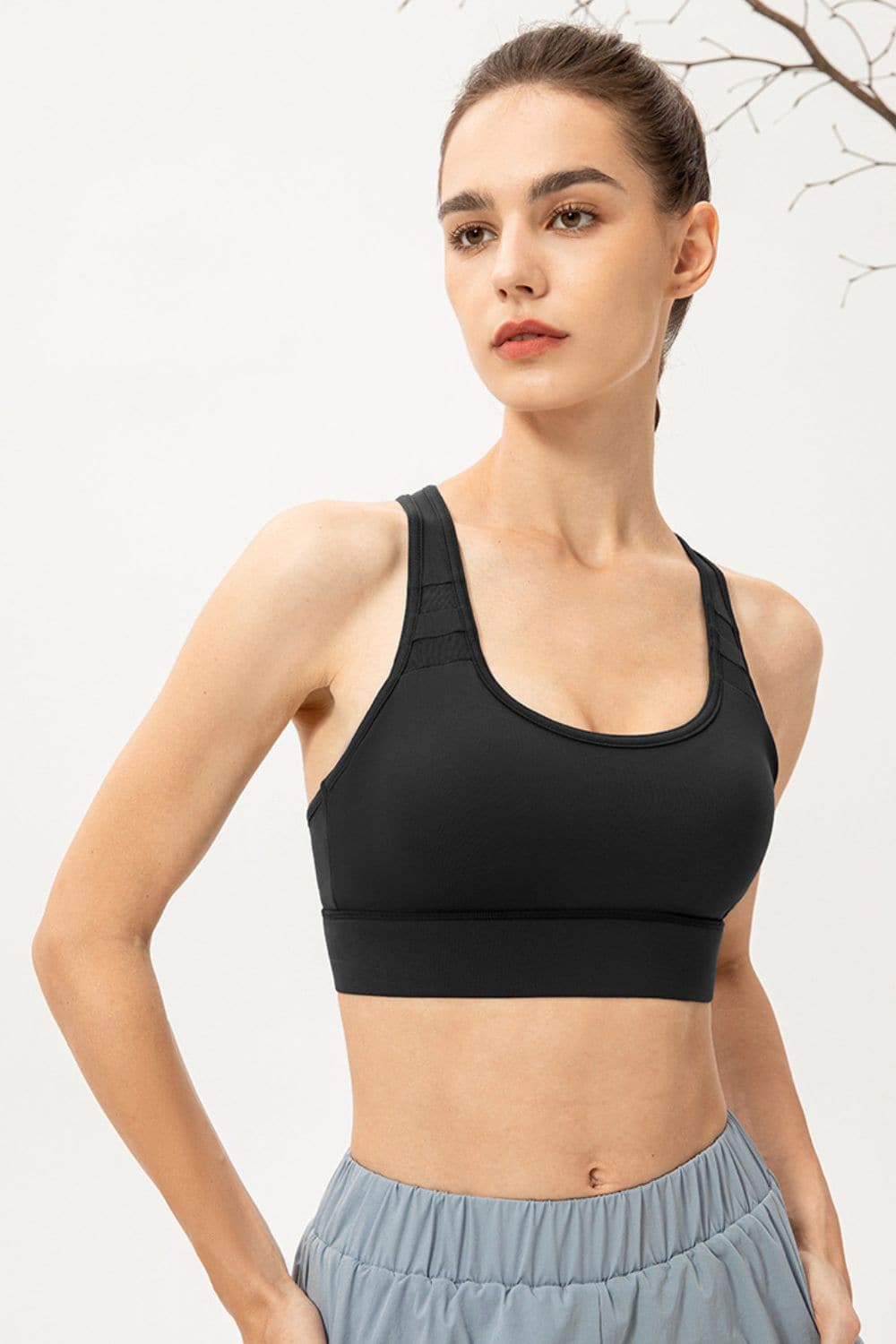 Scoop Neck Long Sports Bra.