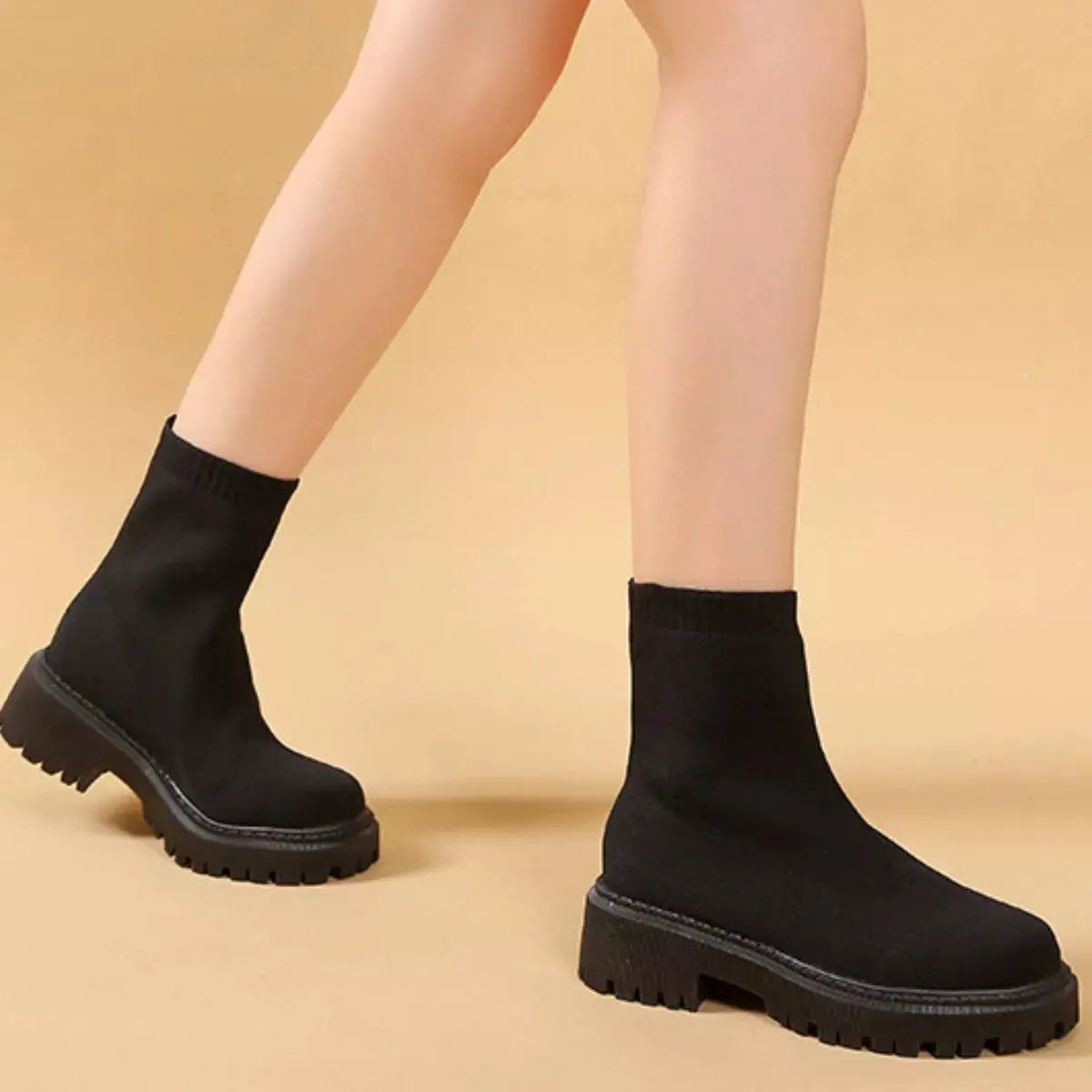 Round Toe Block Heels Boots Simply Love