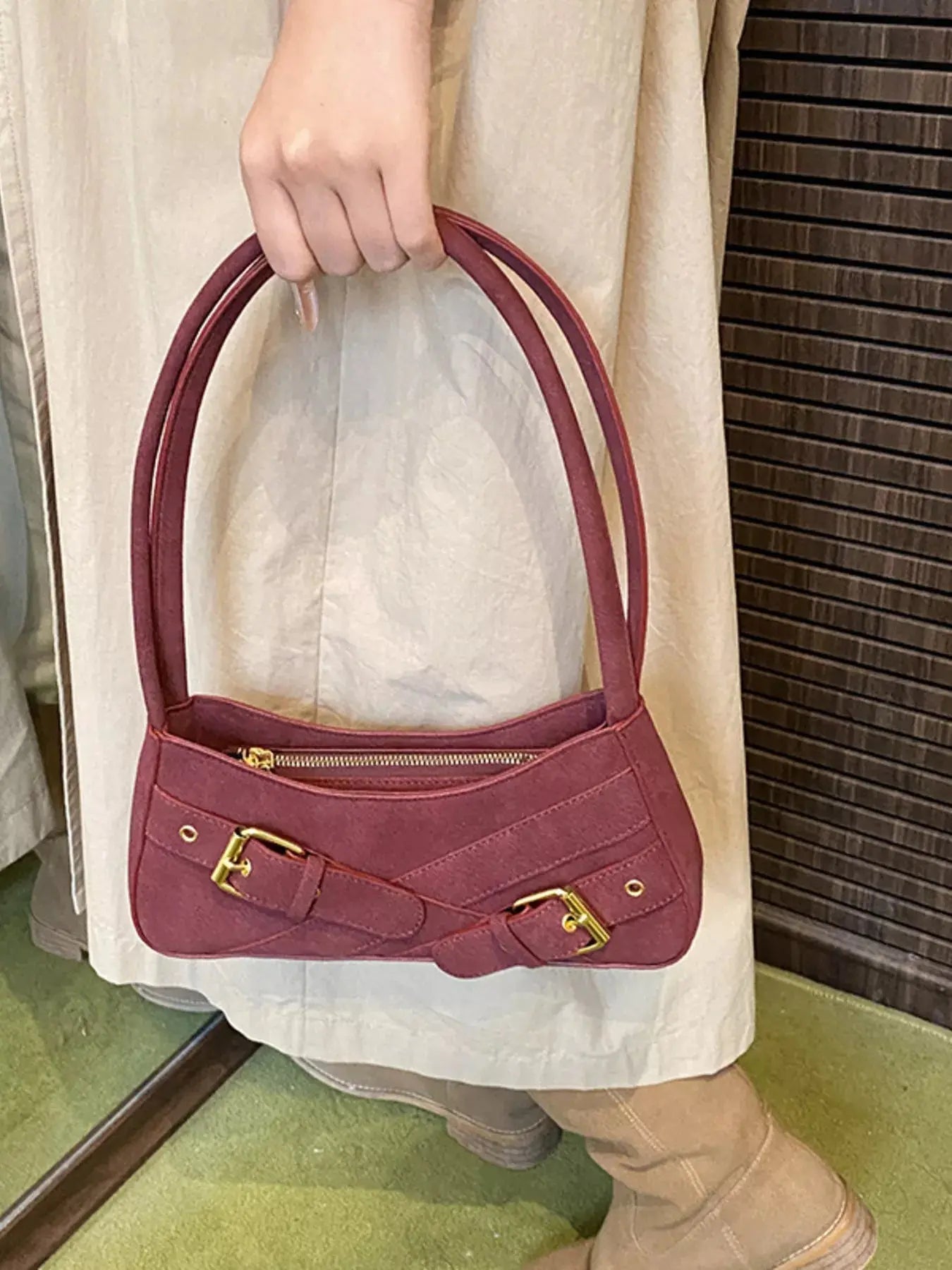 Buckle Decor Shoulder Bag Simply Love