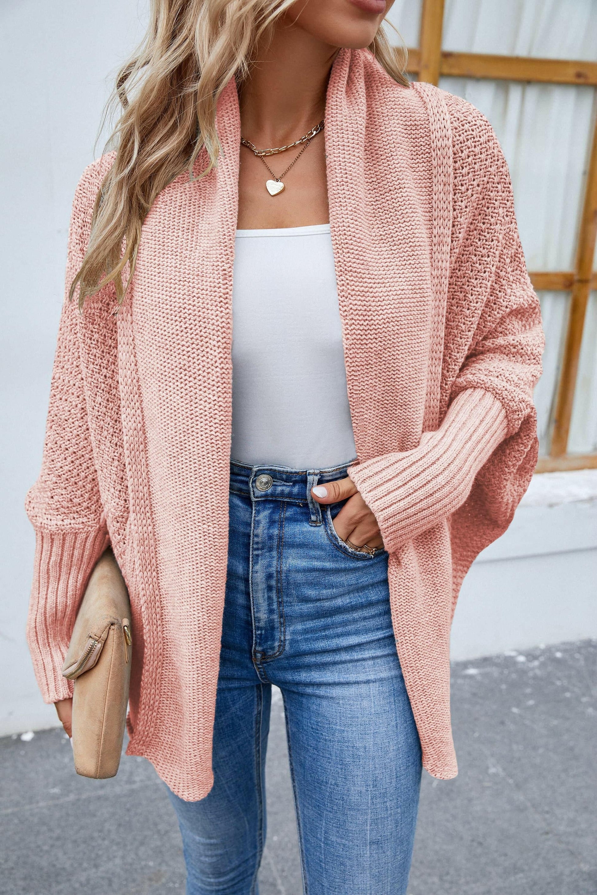 Open Front Long Sleeve Cardigan.