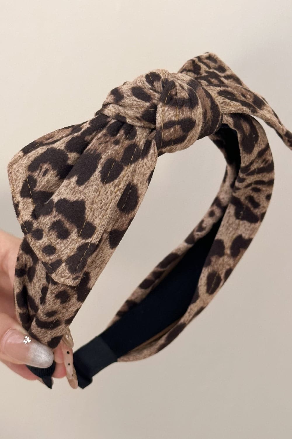 Leopard Polyester Wide Headband.