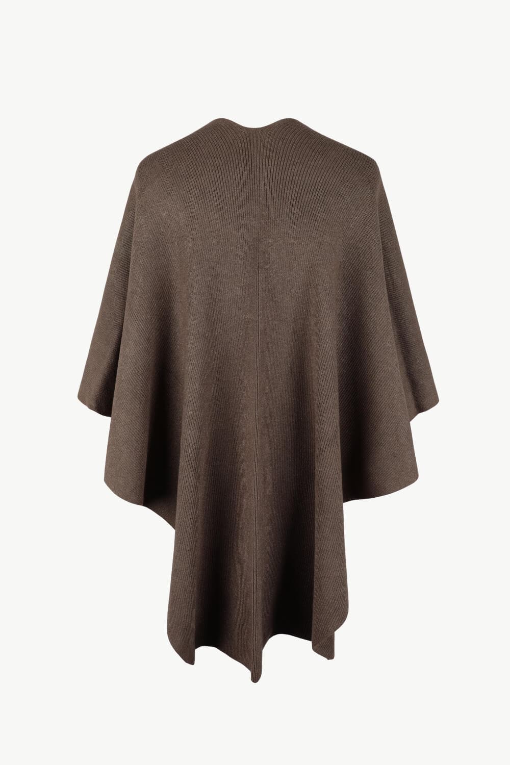 Surplice Neck Pom-Pom Trim Poncho.