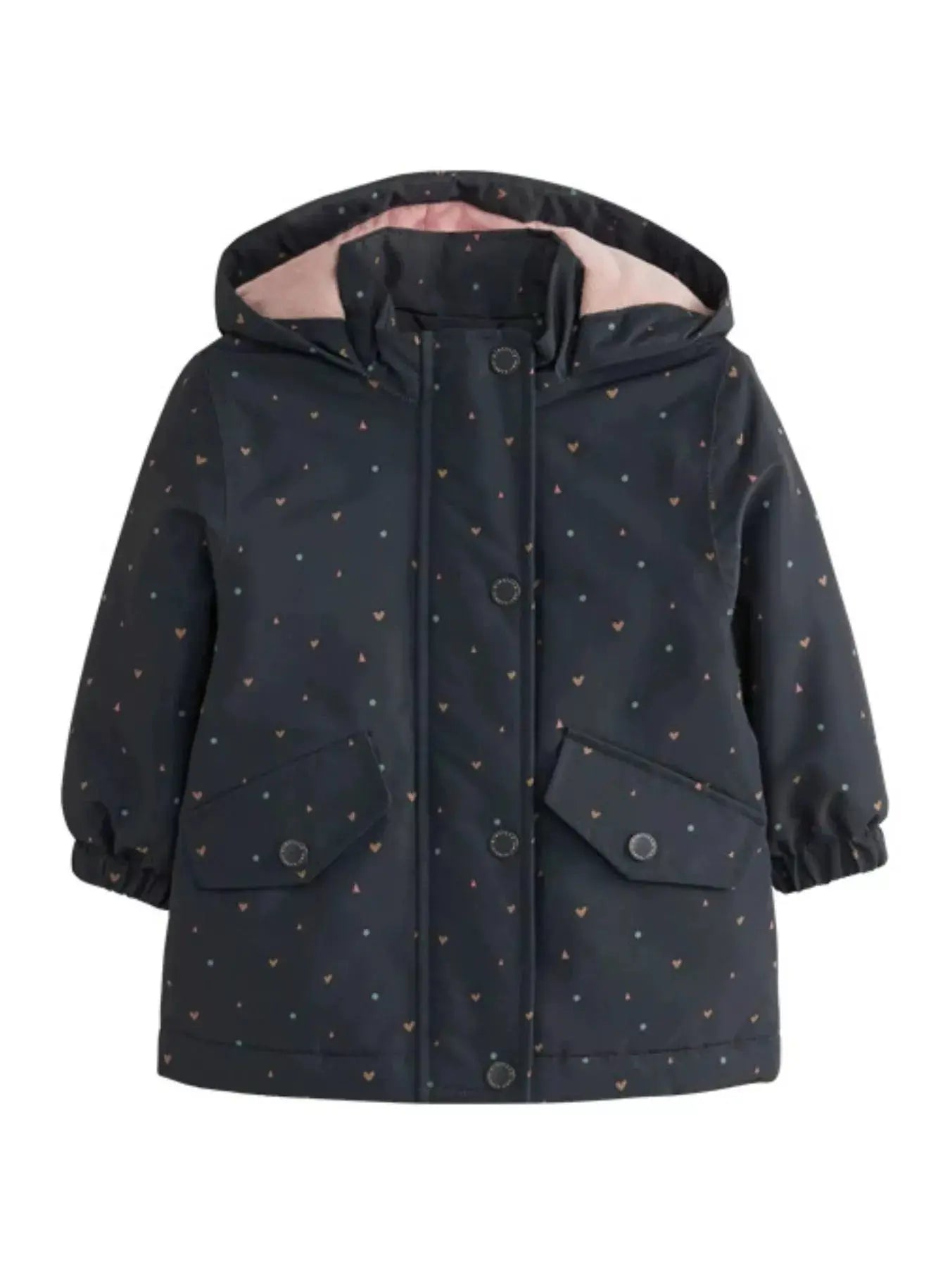 Children's Heart Print Zip Up Jacket Simply Love