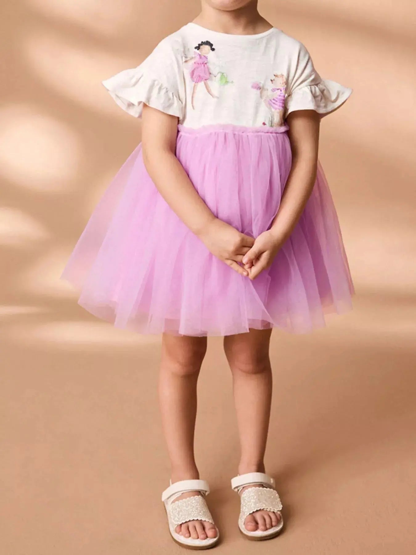 Children's Round Neck Ruffled Tulle Dress Simply Love