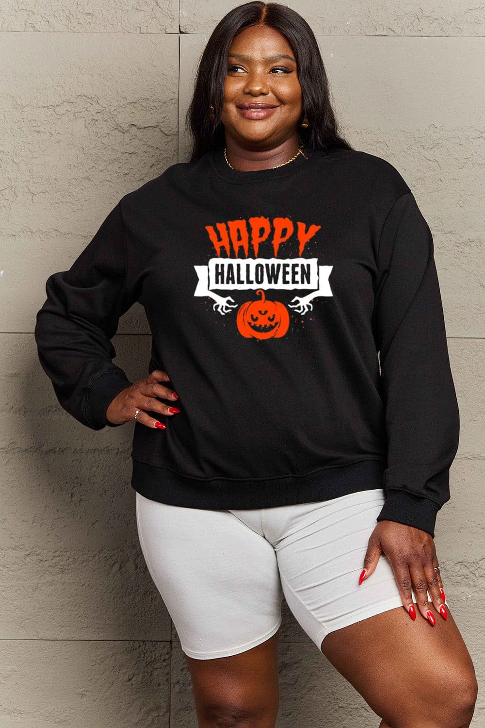 Happy Halloween cozy graphic sweatshirt