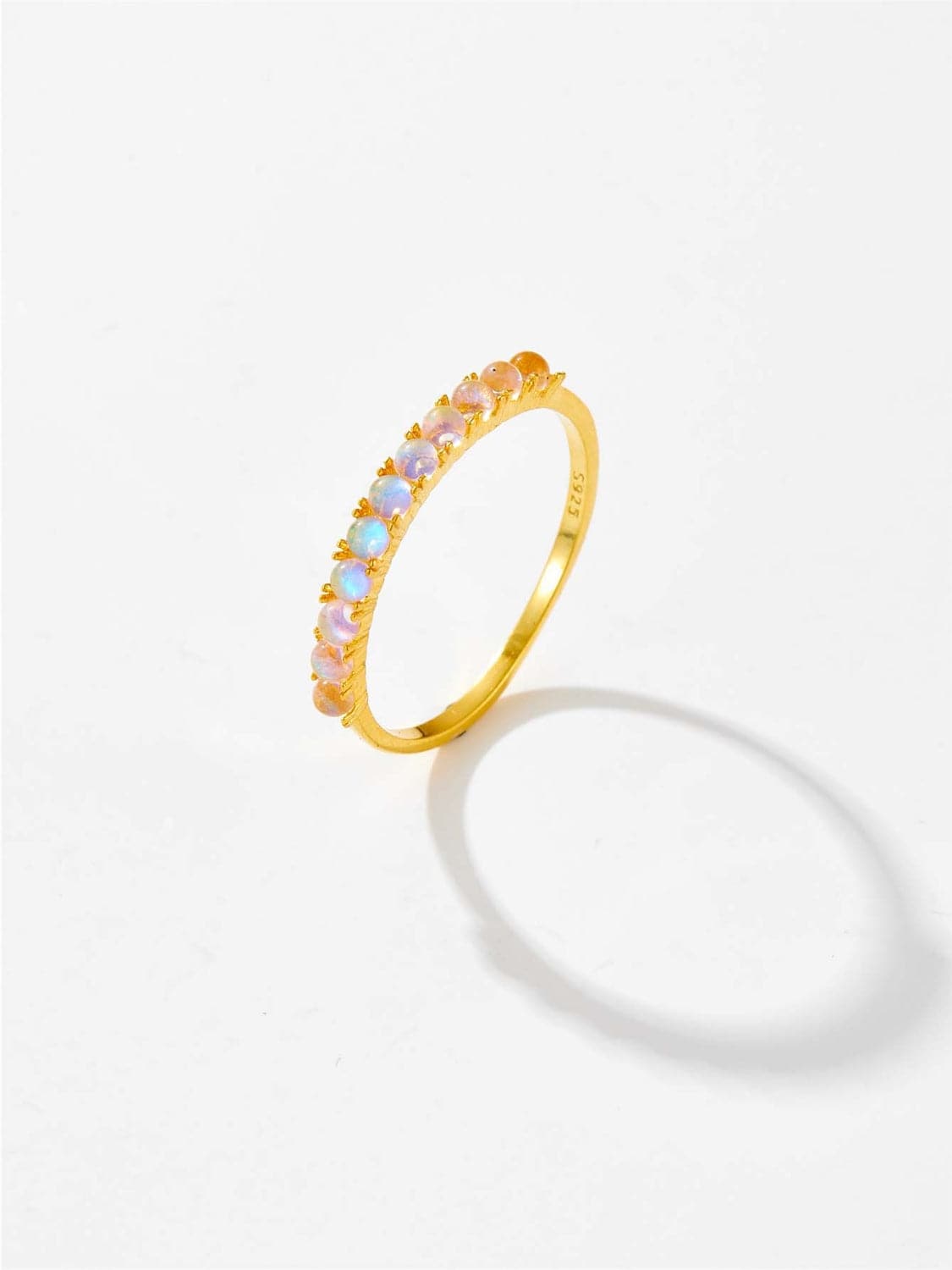 925 Sterling Silver Inlaid Opal Ring.