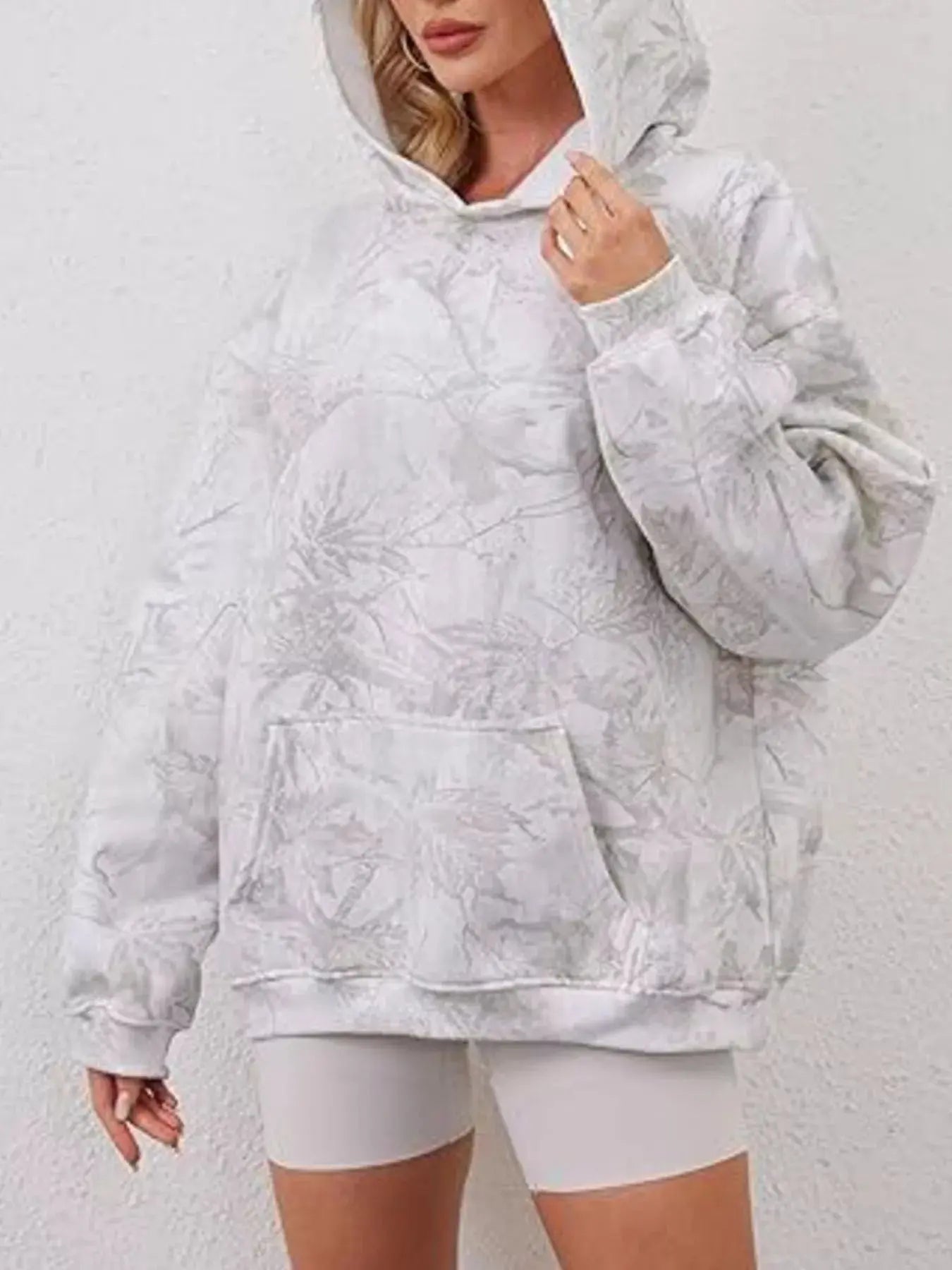 Full Size Kangaroo Pocket Long Sleeve Hoodie Plus Size Simply Love