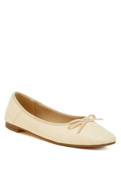 Elegant raffia ballet flats - bow detail