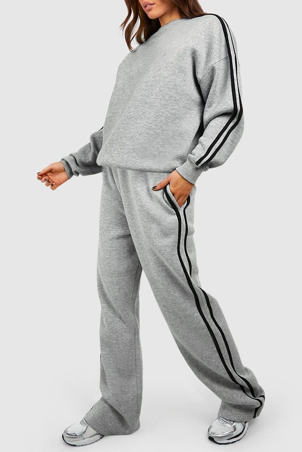 Light grey striped activewear set