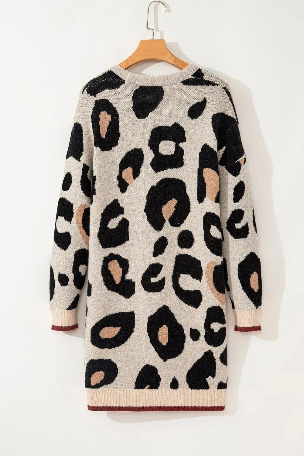 Leopard Print Open Front Cardigan