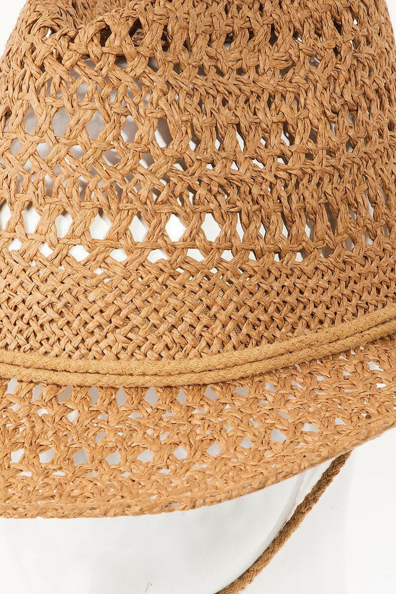 Fame Rope Strap Straw Braided Hat.