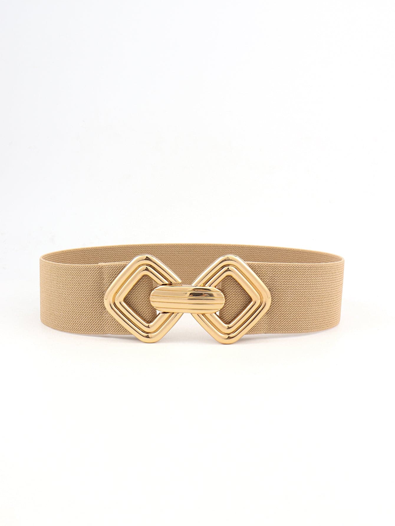 Geometric Buckle Elastic Wide Belt.