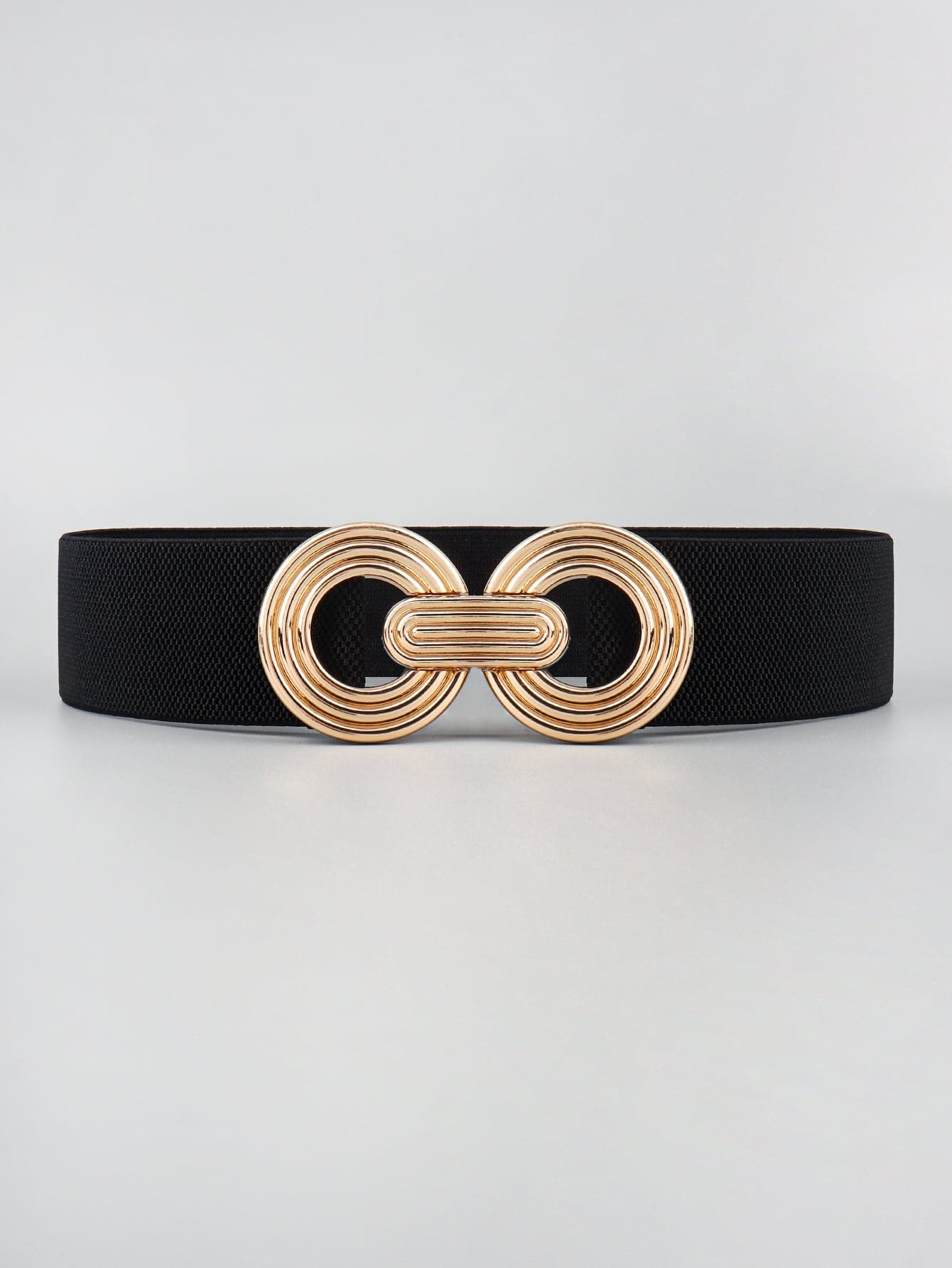 Geometric Buckle Elastic Wide Belt.