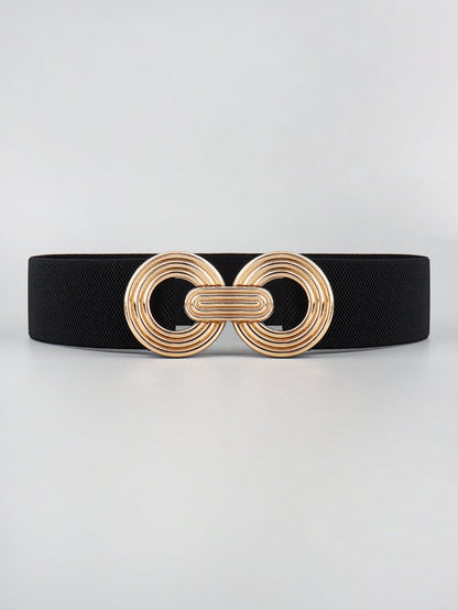 Geometric Buckle Elastic Wide Belt.