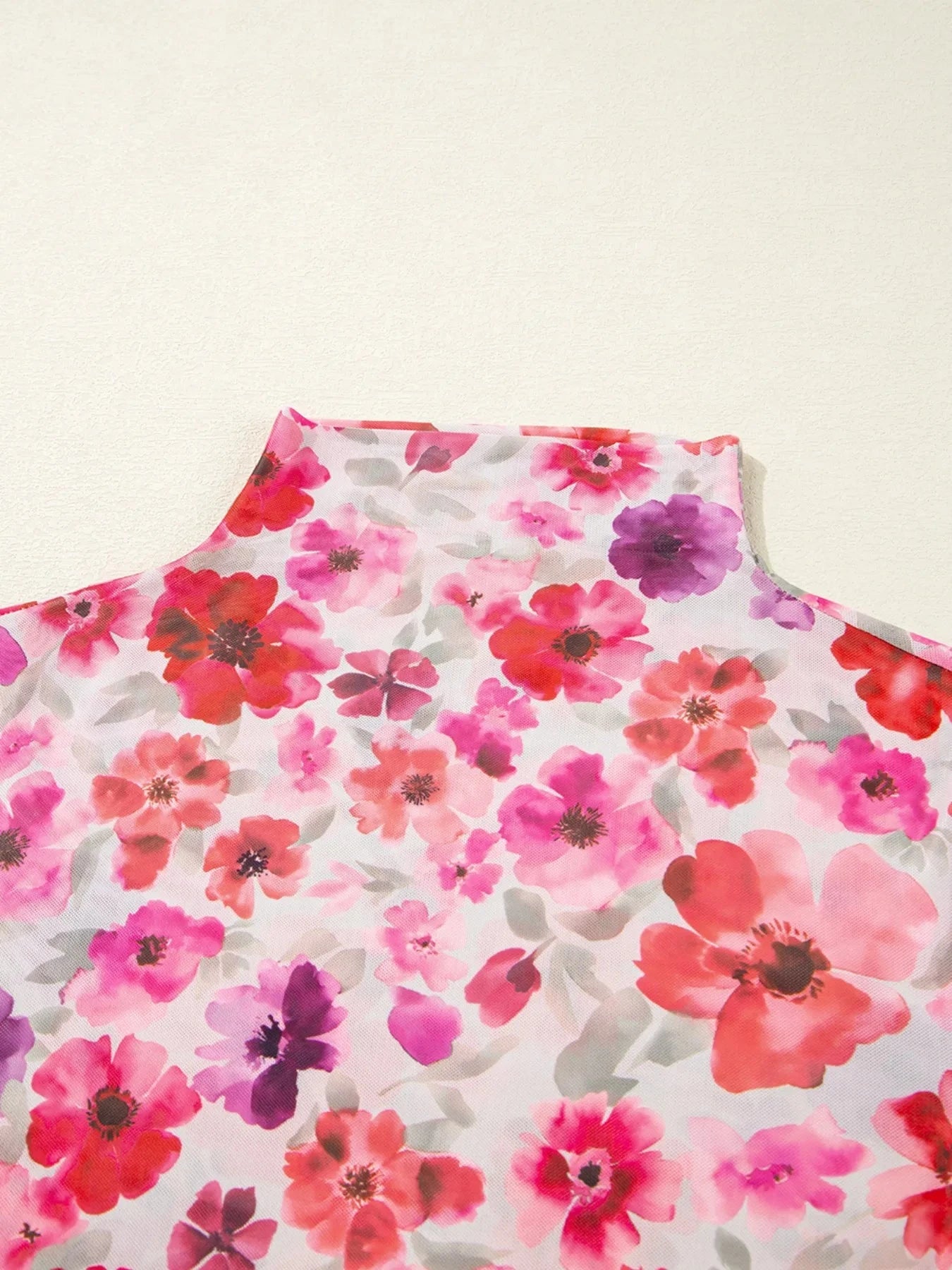 Floral Mesh Long Sleeve Fitted Blouse Coco’s Tee Boutique