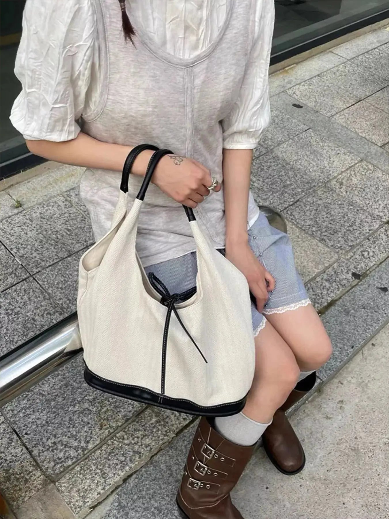 Tie Detail Shoulder Bag Simply Love