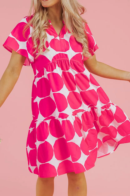 Simply Love: Flutter Sleeve Contrast Dress