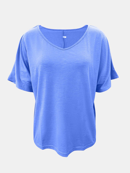 Full Size Scoop Neck Short Sleeve T-Shirt.