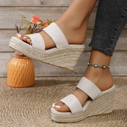 Open Toe Wedge Sandals.