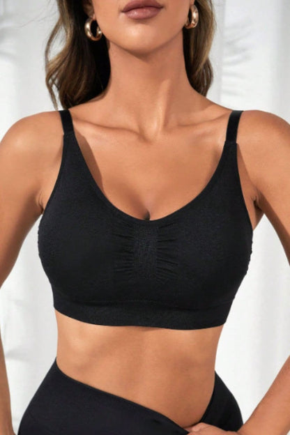 Scoop Neck Cropped Active Bra.