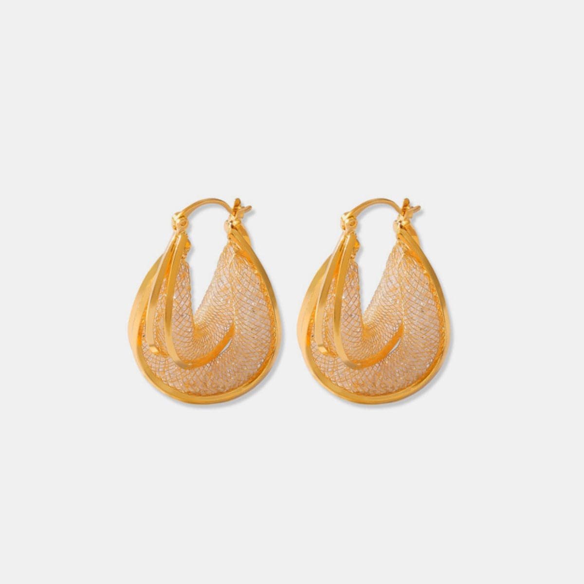 Copper Glass Stone U Shape Earrings.