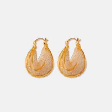 Copper Glass Stone U Shape Earrings.