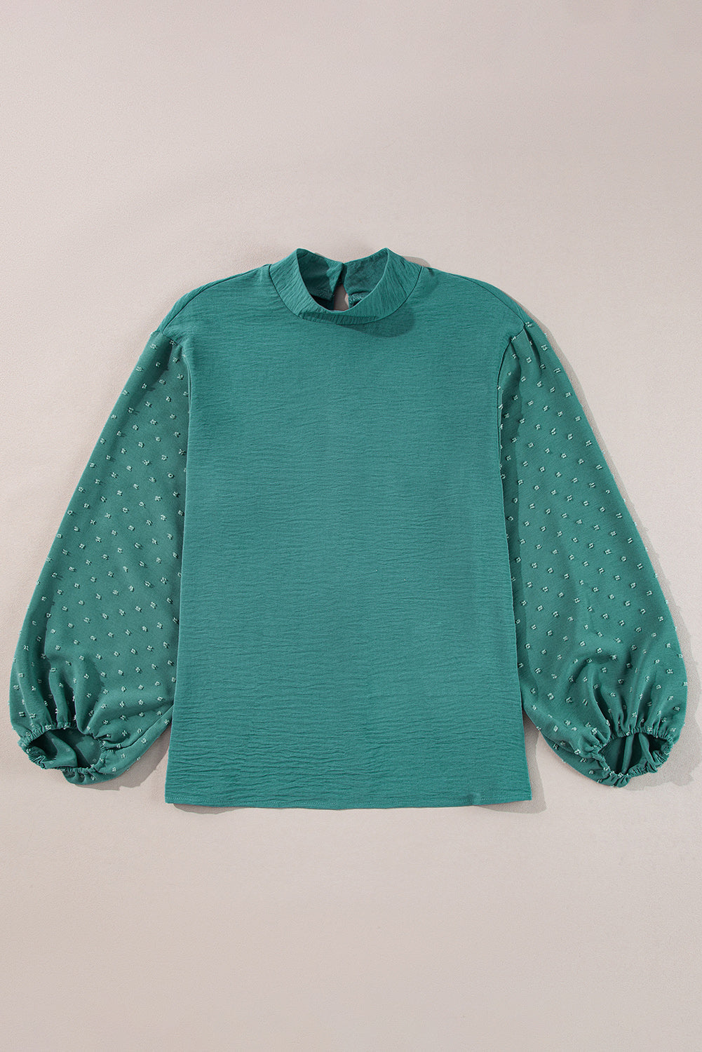 June Swiss Dot Balloon Sleeve Blouse with Keyhole Back Closure - Love Salve 