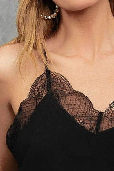 BiBi Lace Cami Solid Tank Top - Love Salve 