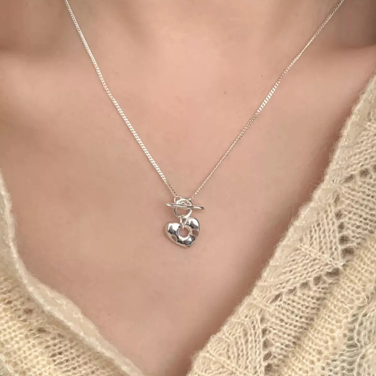 925 Sterling Silver Heart Necklace Simply Love