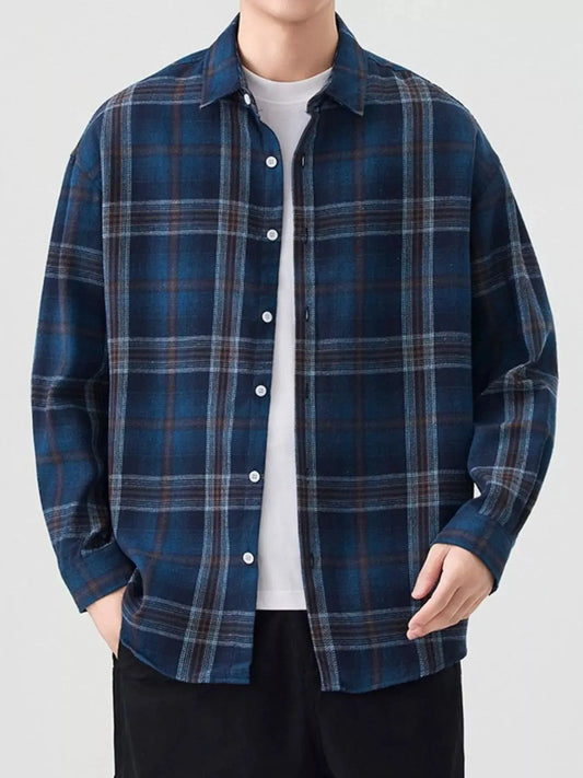 Men's Plus Size Casual Plaid Button Up Shirt Simply Love