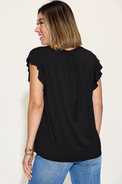 Basic Bae Bamboo Ruffled T-Shirt